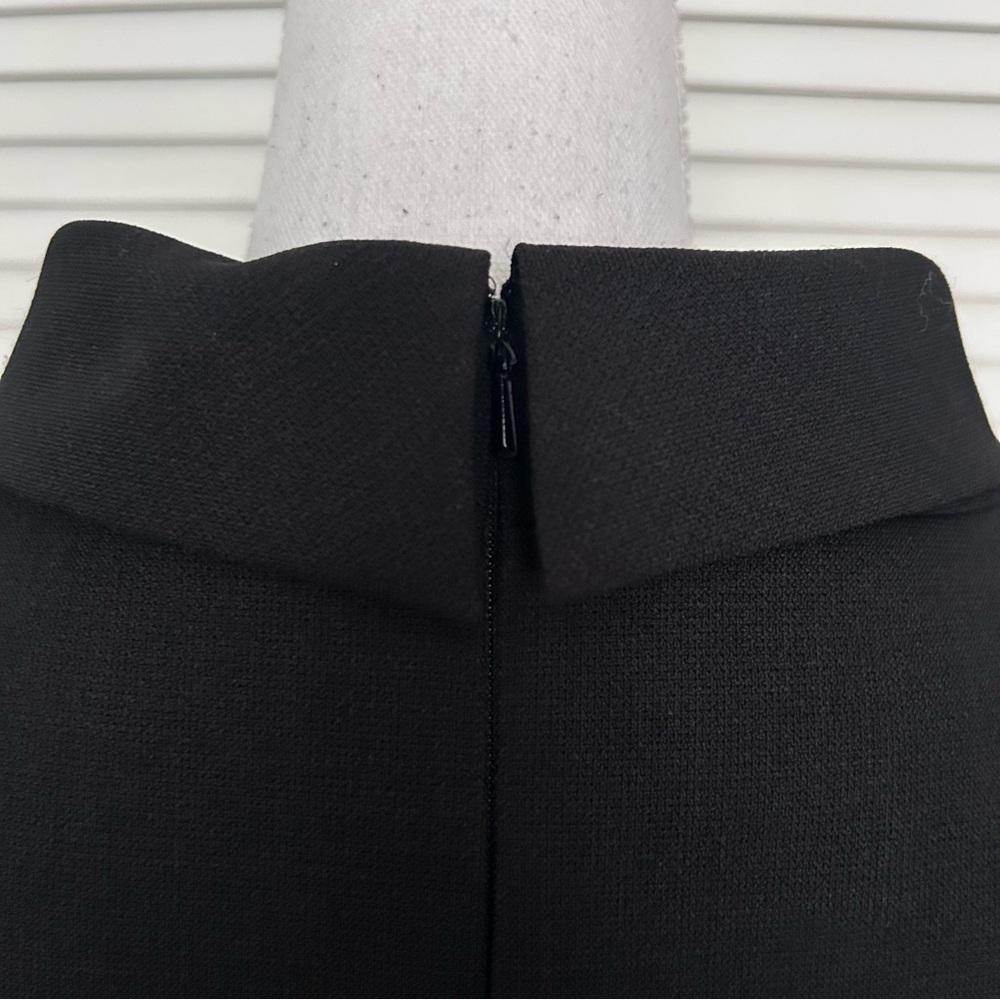 Talbots Retro Black Blouse Top Roll Collar Lined Short Sleeves Hidden Back Zip 4 - Picture 5 of 7
